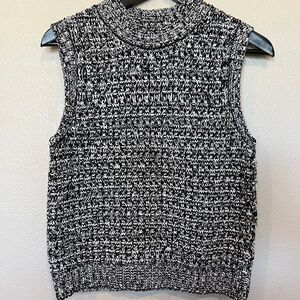 Stitches+Stripes Cropped Black White Sleeveless Sweater Size Small Worn Once